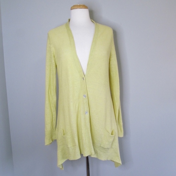 EILEEN FISHER Button Down Oversized Linen Cardigan - Picture 1 of 10